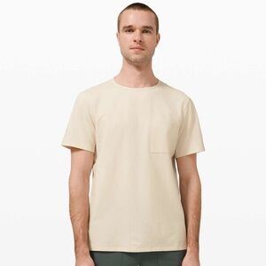 Lululemon Cream/Off-White Chest Pocket Short Sleeve T-Shirt